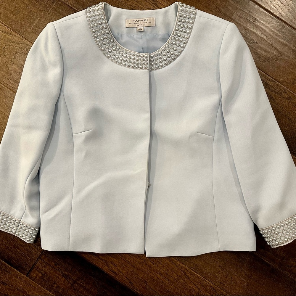 Gorgeous Tahari Powder Blue Evening Jacket